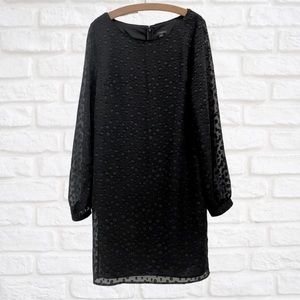 Ann Taylor Swiss Dot Shift Dress | Black | 6